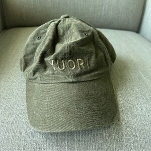 Vuori Adjustable Back Hat With Embroidered Letters - Army Green OS